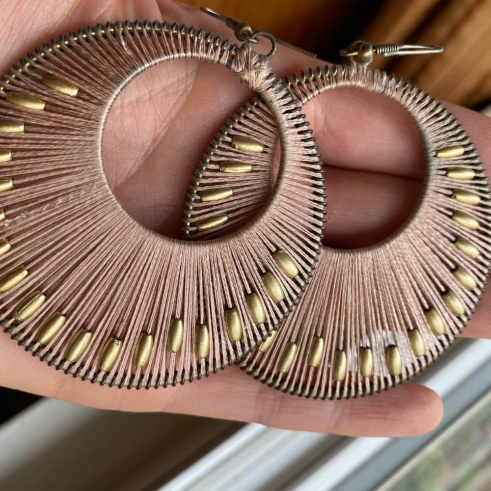 Thread Hoop Earrings